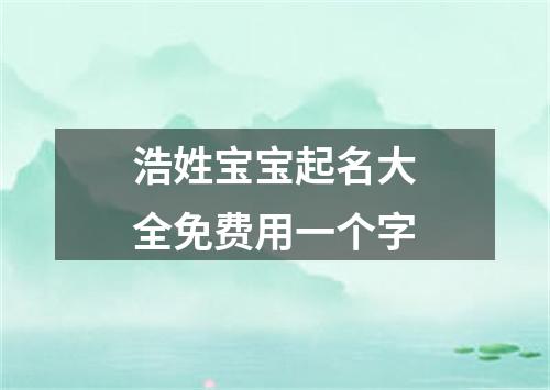 浩姓宝宝起名大全免费用一个字