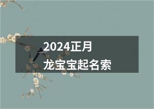 2024正月龙宝宝起名索