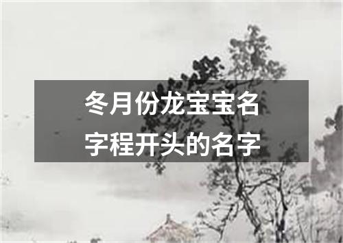 冬月份龙宝宝名字程开头的名字