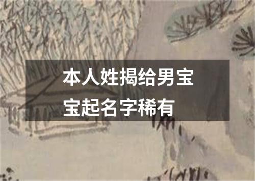 本人姓揭给男宝宝起名字稀有