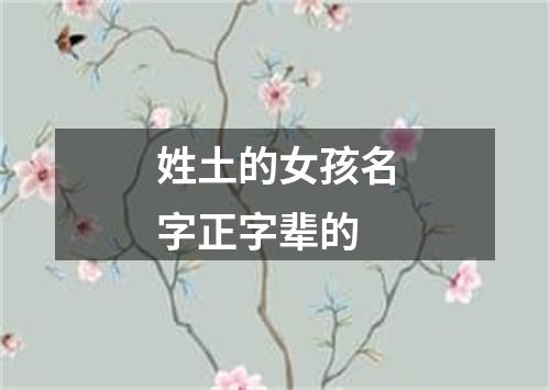 姓土的女孩名字正字辈的