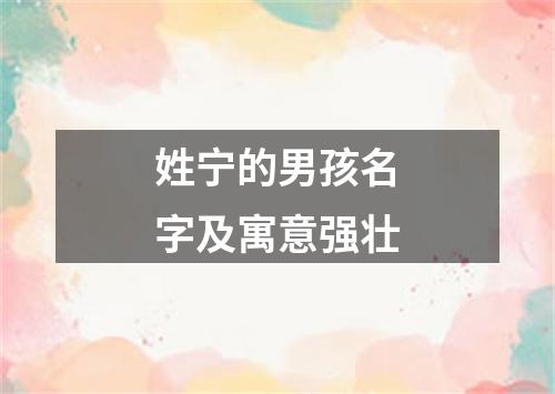 姓宁的男孩名字及寓意强壮