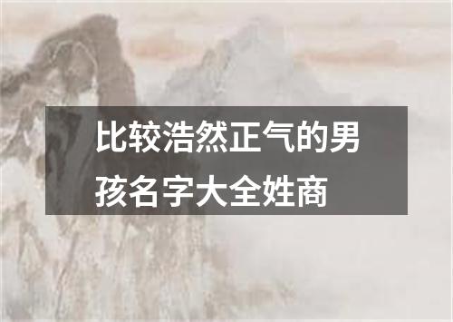 比较浩然正气的男孩名字大全姓商