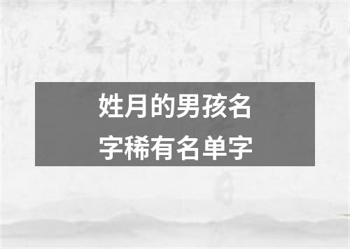 姓月的男孩名字稀有名单字