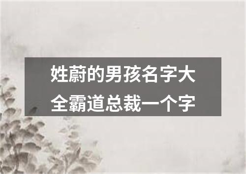 姓蔚的男孩名字大全霸道总裁一个字