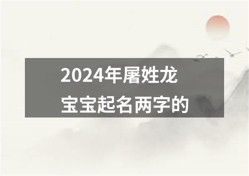 2024年屠姓龙宝宝起名两字的