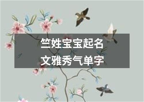 竺姓宝宝起名文雅秀气单字