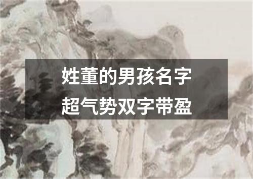 姓董的男孩名字超气势双字带盈