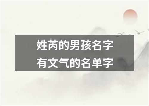 姓芮的男孩名字有文气的名单字