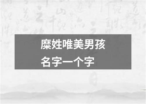 糜姓唯美男孩名字一个字