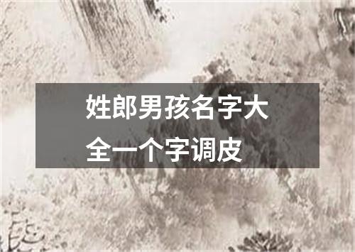 姓郎男孩名字大全一个字调皮