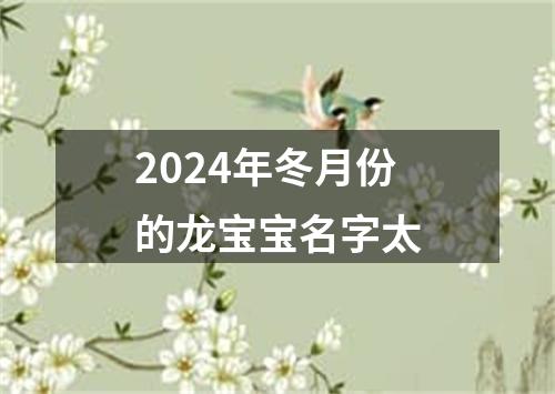 2024年冬月份的龙宝宝名字太