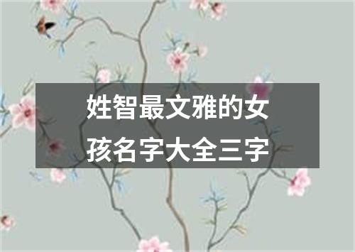 姓智最文雅的女孩名字大全三字