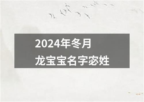 2024年冬月龙宝宝名字宓姓