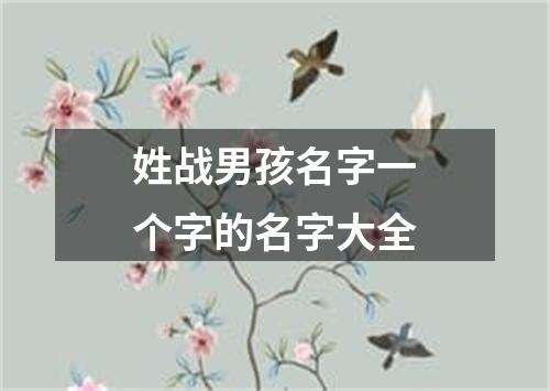 姓战男孩名字一个字的名字大全