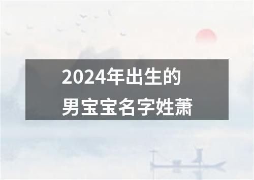 2024年出生的男宝宝名字姓萧