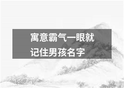 寓意霸气一眼就记住男孩名字