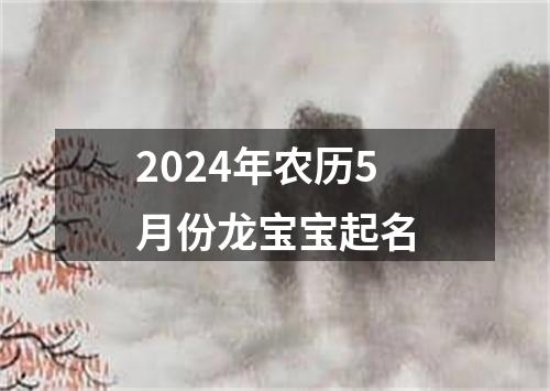 2024年农历5月份龙宝宝起名