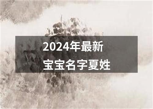 2024年最新宝宝名字夏姓