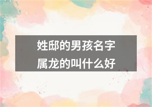 姓邸的男孩名字属龙的叫什么好