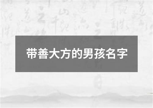 带善大方的男孩名字