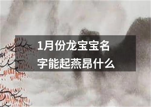 1月份龙宝宝名字能起燕昂什么