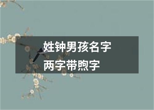 姓钟男孩名字两字带煦字