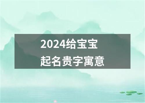 2024给宝宝起名贵字寓意