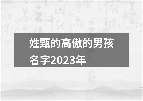 姓甄的高傲的男孩名字2023年