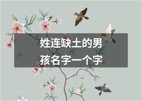 姓连缺土的男孩名字一个字