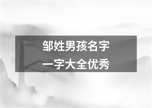 邹姓男孩名字一字大全优秀