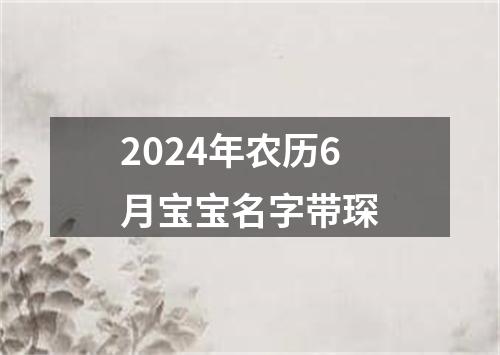 2024年农历6月宝宝名字带琛