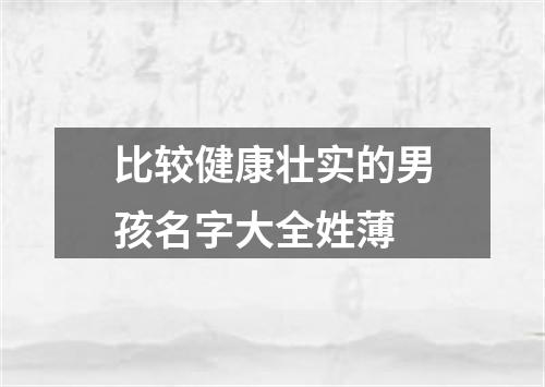 比较健康壮实的男孩名字大全姓薄