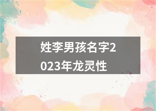 姓李男孩名字2023年龙灵性