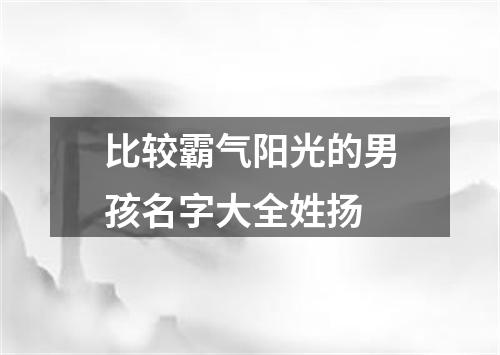 比较霸气阳光的男孩名字大全姓扬