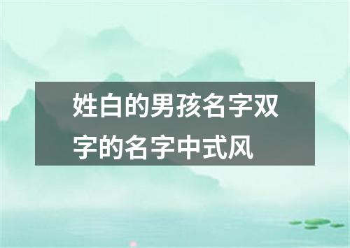 姓白的男孩名字双字的名字中式风