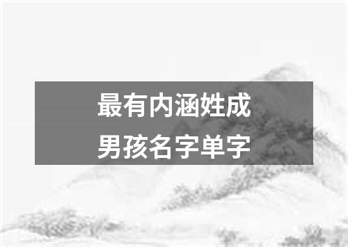 最有内涵姓成男孩名字单字