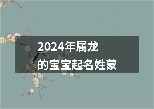 2024年属龙的宝宝起名姓蒙