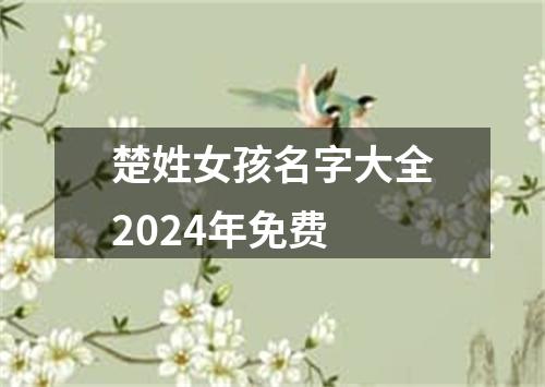 楚姓女孩名字大全2024年免费