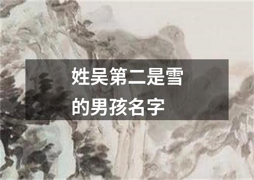 姓吴第二是雪的男孩名字