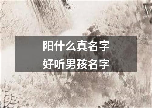 阳什么真名字好听男孩名字