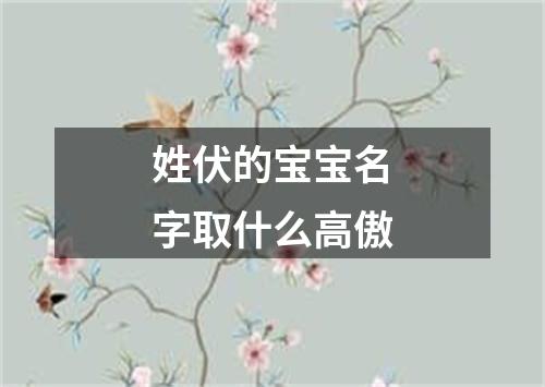 姓伏的宝宝名字取什么高傲