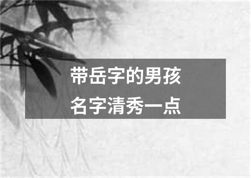 带岳字的男孩名字清秀一点