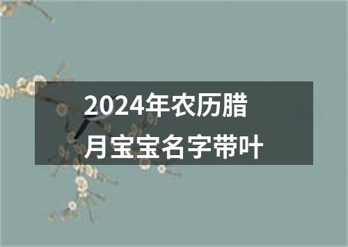 2024年农历腊月宝宝名字带叶