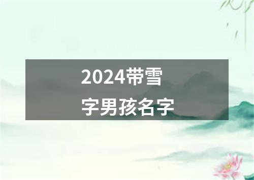 2024带雪字男孩名字