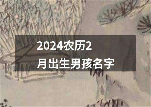 2024农历2月出生男孩名字