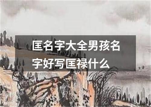 匡名字大全男孩名字好写匡禄什么