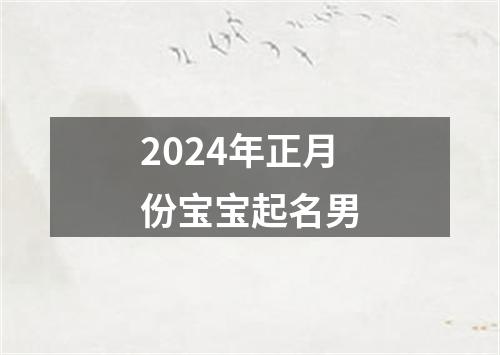 2024年正月份宝宝起名男