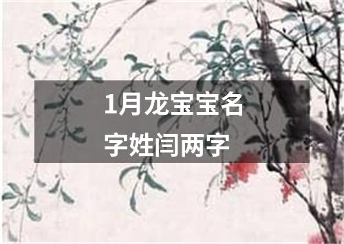 1月龙宝宝名字姓闫两字