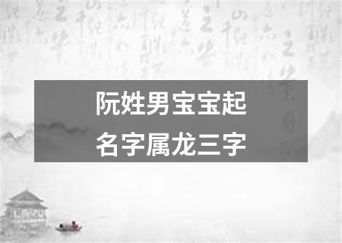 阮姓男宝宝起名字属龙三字